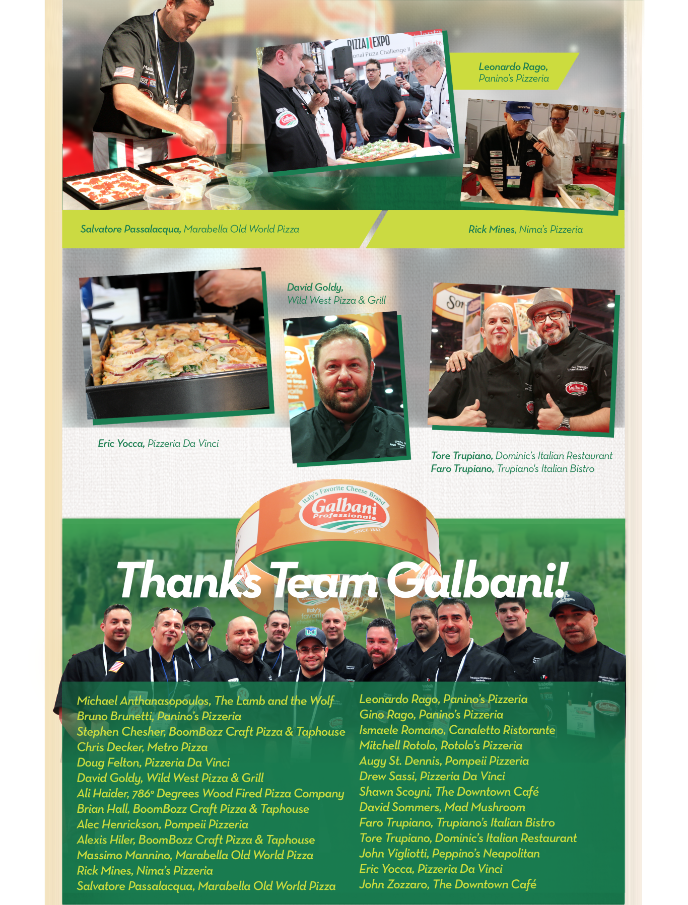 Thanks Team Galbani!