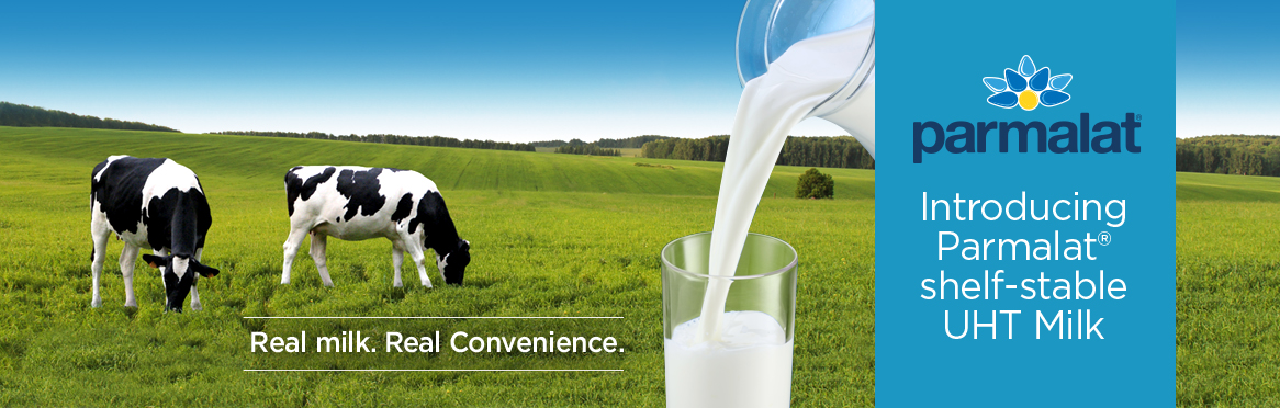 Introducing Parmalat® shelf-stable UHT Milk. From Parmalat® – Real milk. Real Convenience.